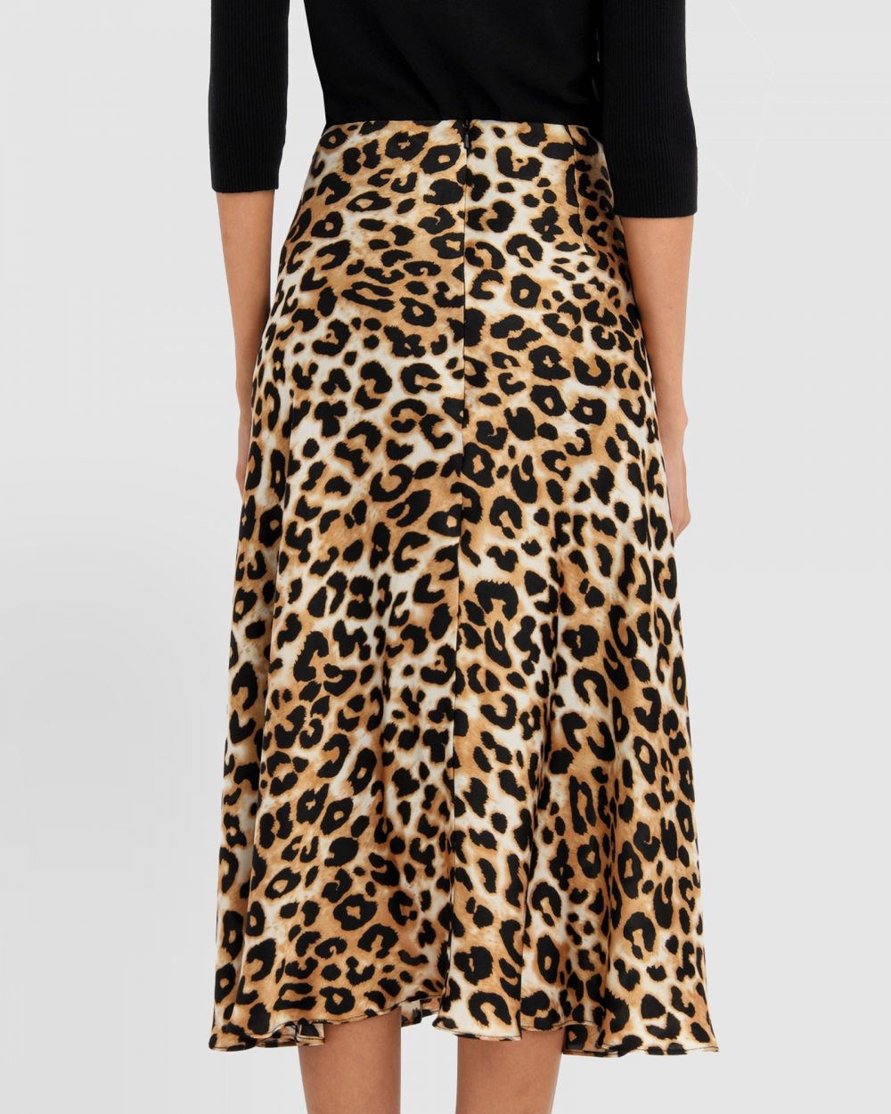 FORCAST Charli Leopard Print Bias Skirt