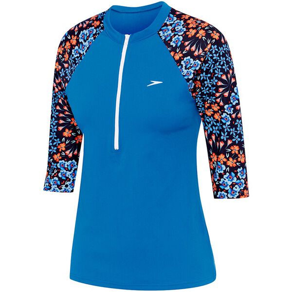 Speedo - WOMENS ENDURANCE+ HALF ZIP 3/4 SLEEVE RASHIE