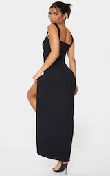 Pretty Little Thing Black Straight Neck Maxi Dress – Love it Buy it