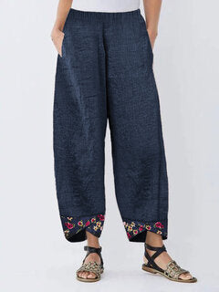 Newchic - Irregular Floral Print Patchwork Pants For Women