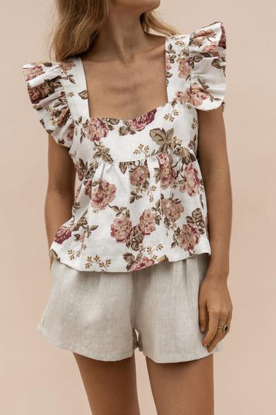 THE POSSE - JUDE TOP - ANTIQUE FLORAL -