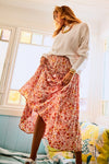 Bohemian - Draw Cord Ruffle Skirt in Dreamscape