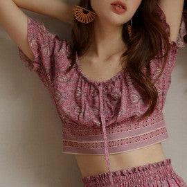 OCM - Isislove Boho Lilac Crop Top (SE19006S)